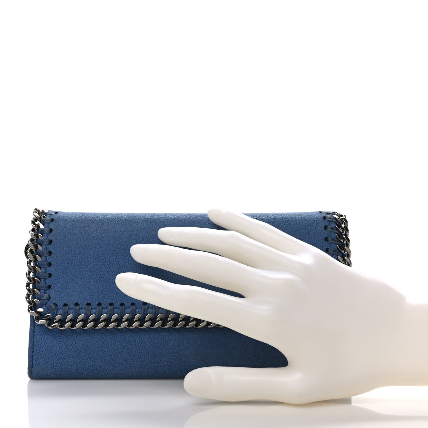 Stella McCartney Shaggy Deer Falabella Flap Wallet Blue 2 of 9