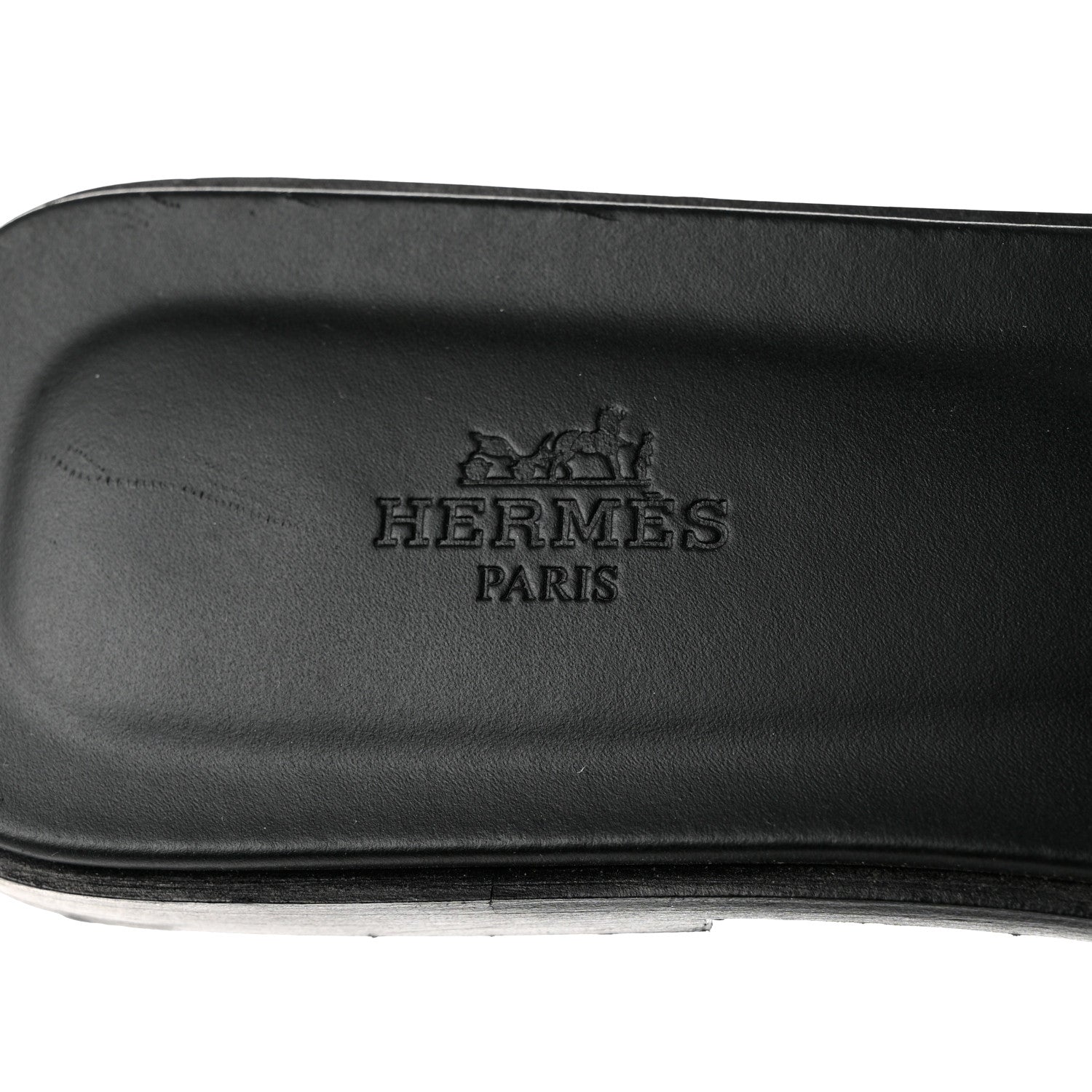 Hermes Box Calfskin Oran Sandals 41.5 Black 7 of 9