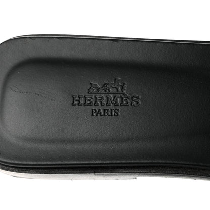 Hermes Box Calfskin Oran Sandals 41.5 Black 7 of 9