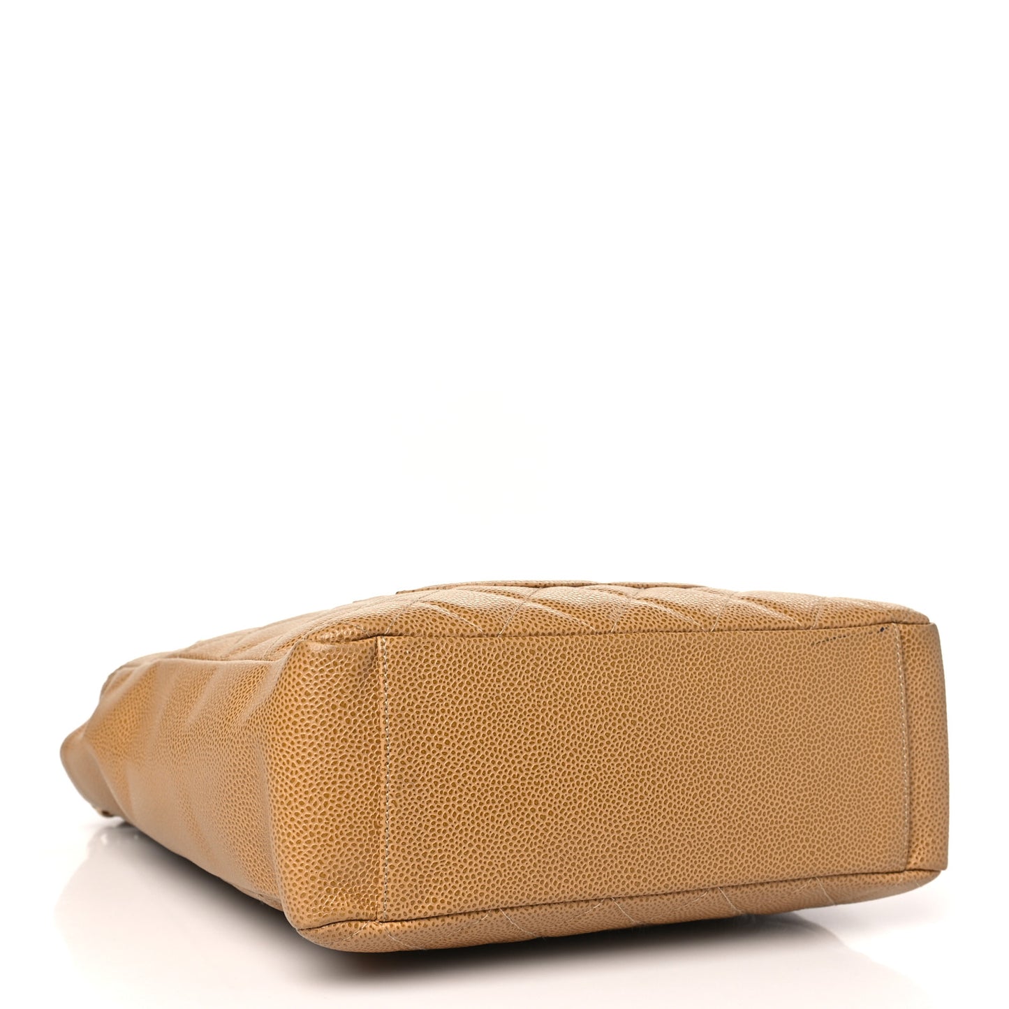 Caviar Quilted Petit Shopping Tote PST Dark Beige