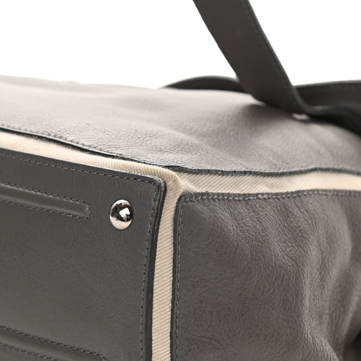 Saint Laurent Calfskin Canvas Large Muse Two Grey 10 of 21