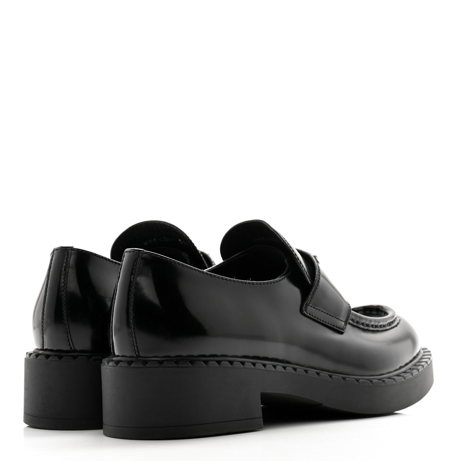 Prada Spazzolato Metal Triangle Logo 50mm Loafers 38.5 Black 4 of 13