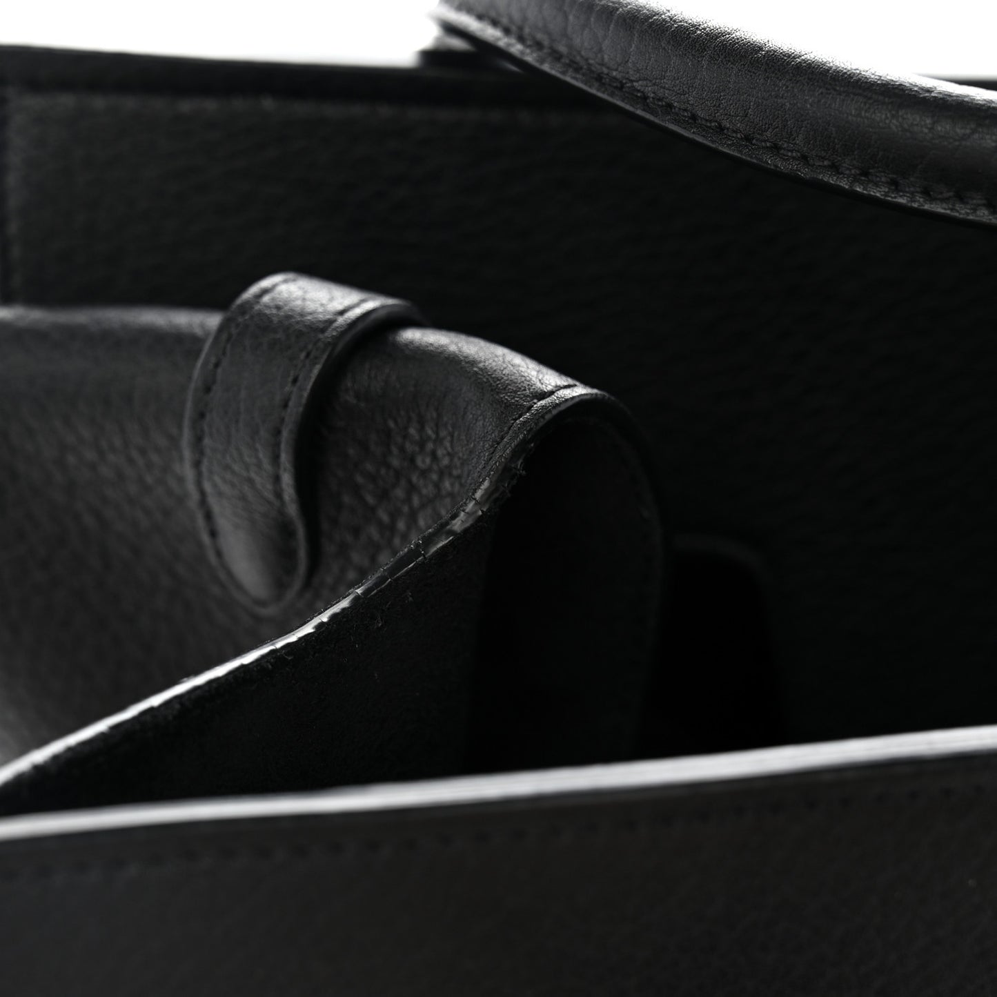 Crisped Calfskin Mini Tie Knot Tote Black