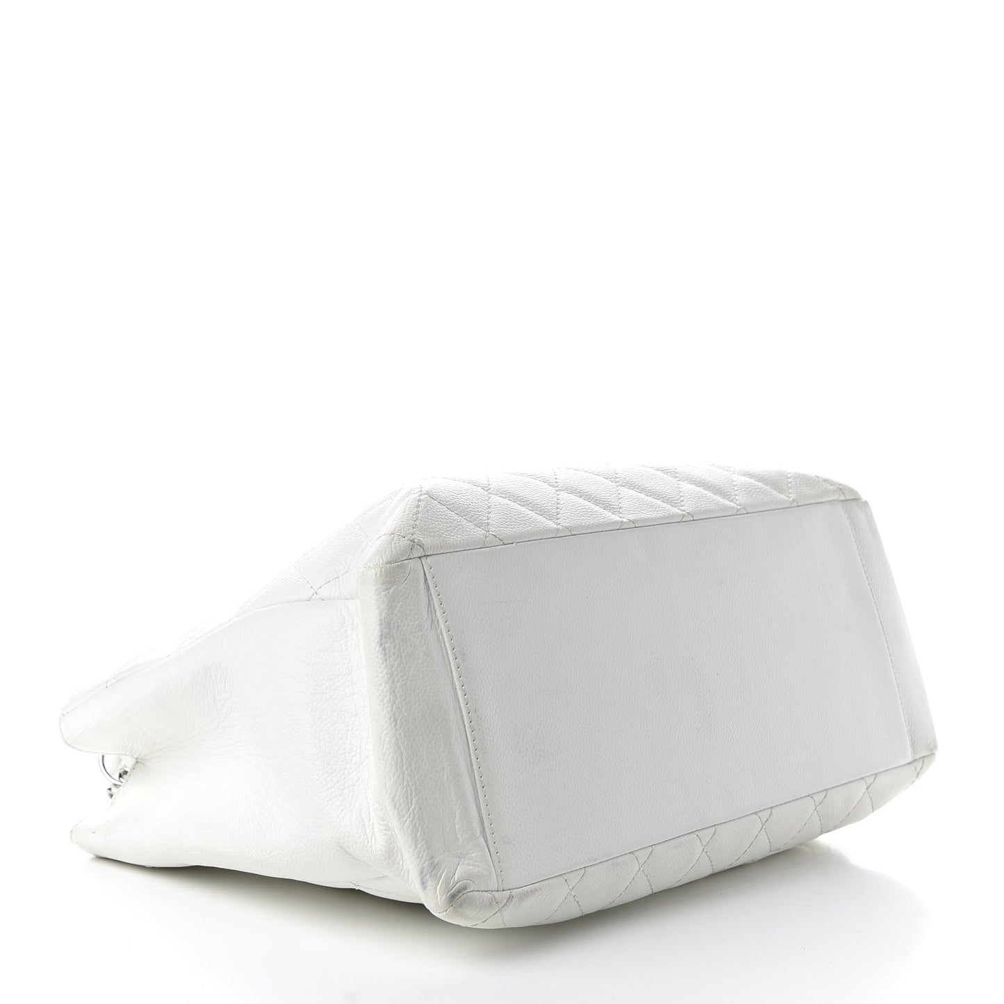 Caviar Quilted Grand Shopping Tote GST White