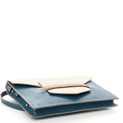 Hermes Evercolor Faco Clutch Bleu Izmir Gris Perle Gold 4 of 11