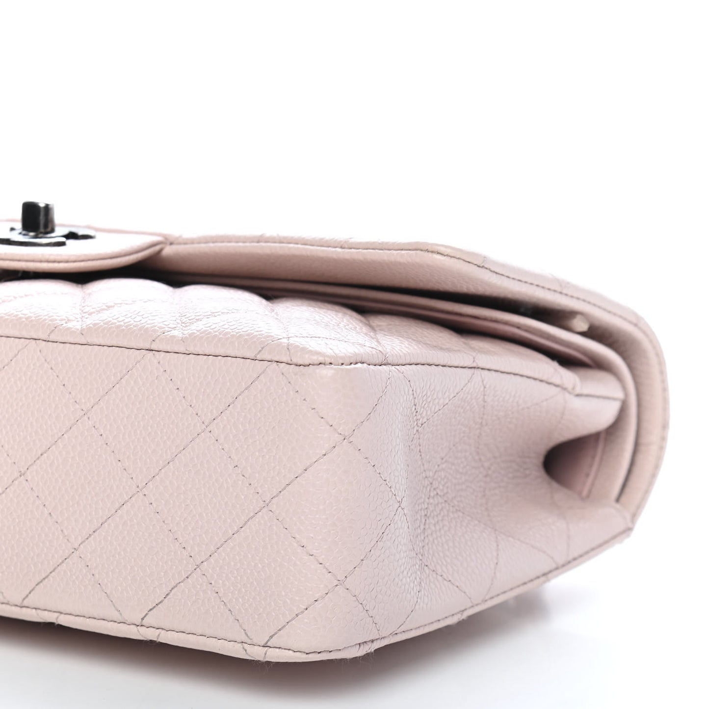 Caviar Quilted Medium Double Flap Light Pink