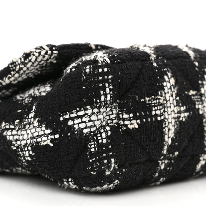 Chanel Tweed Quilted Medium Chanel 19 Flap Black White 9 of 10