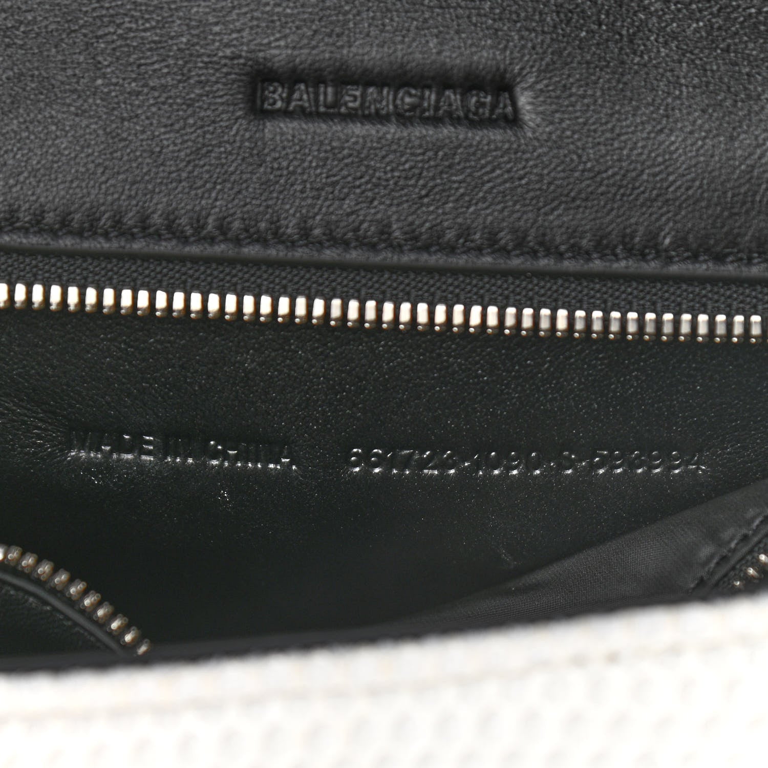 Balenciaga Faux Calfskin Fabric Small Sneakerhead Top Handle Bag Black White 7 of 10