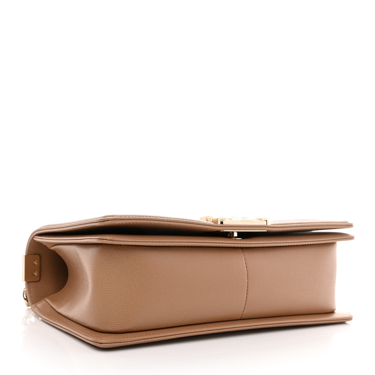 Chanel Caviar Chevron Quilted Medium Boy Flap Dark Beige 4 of 11