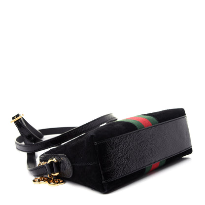 Gucci Suede Patent Web GG Small Ophidia Dome Shoulder Bag Black 4 of 10