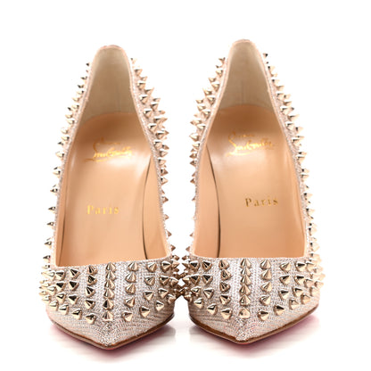 Christian Louboutin Glitter Diams Follies Spikes 100 Pumps 37 Colombe 2 of 18