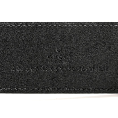 Gucci Azalea Calfskin Enamel Monochrome Double G 40mm Belt 90 36 Black 3 of 5