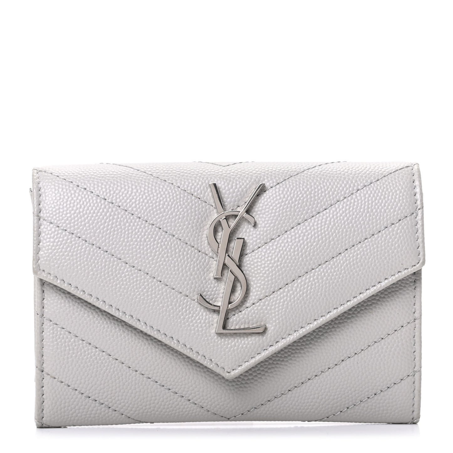 Grain De Poudre Matelasse Chevron Small Monogram Envelope Wallet Souris