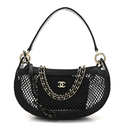 Chanel Mesh Shiny Lambskin Chain Hobo Black 1 of 11