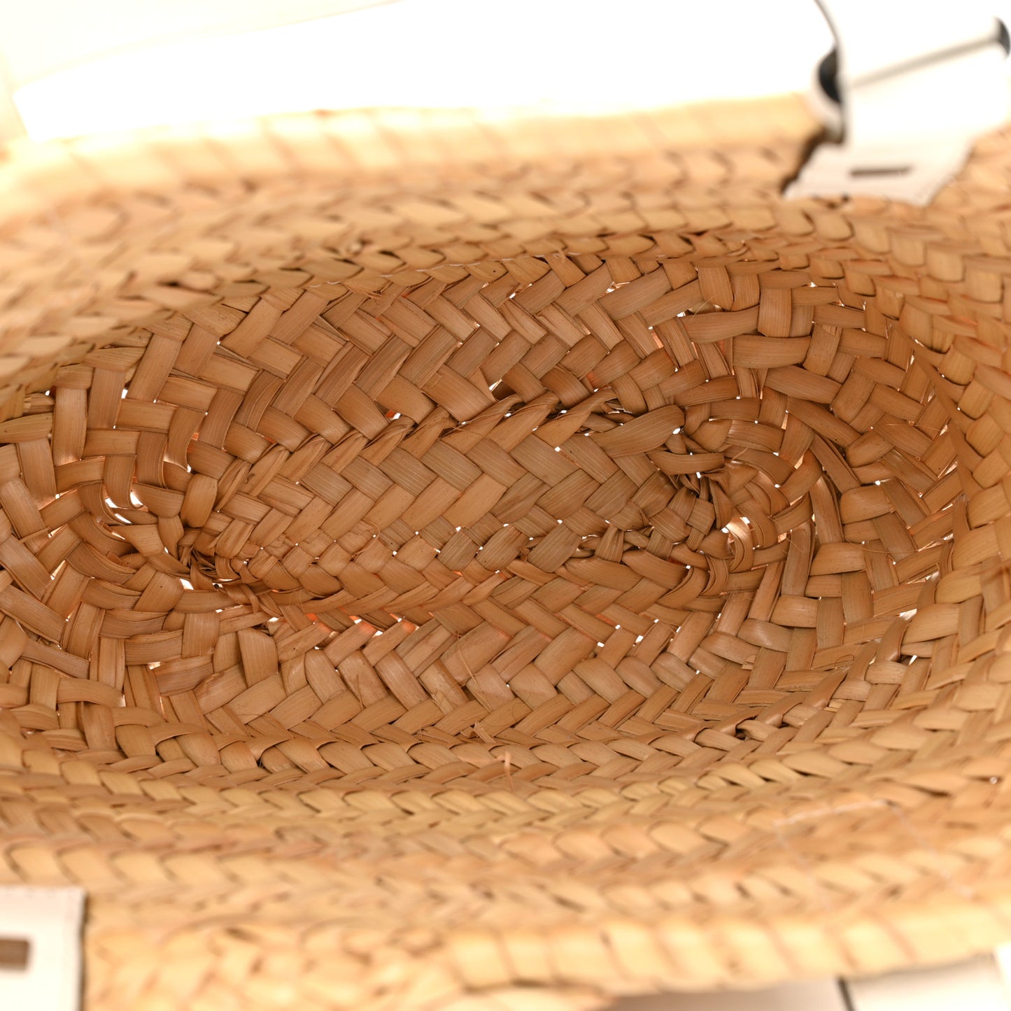 Raffia Mini Basket Tote Bag Natural White