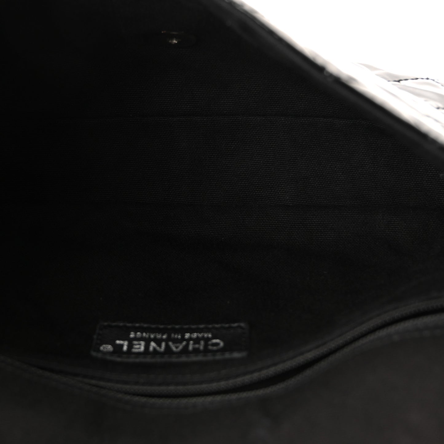 Patent Quilted Medium Single Flap Black