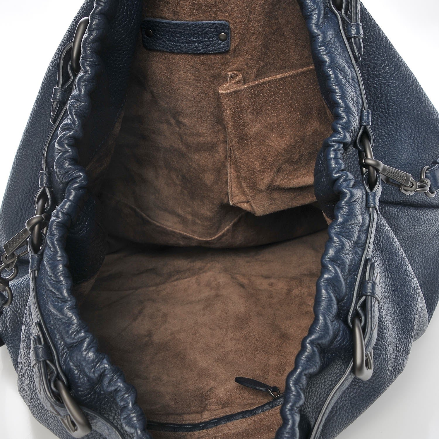 Bottega Veneta Washed Cervo Deerskin Bering Hobo Denim 9 of 9
