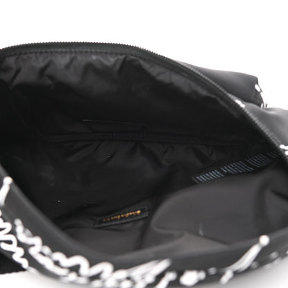 Balenciaga Recycled Sport Nylon Scribble Logo Wheel Beltpack Black White 5 of 10