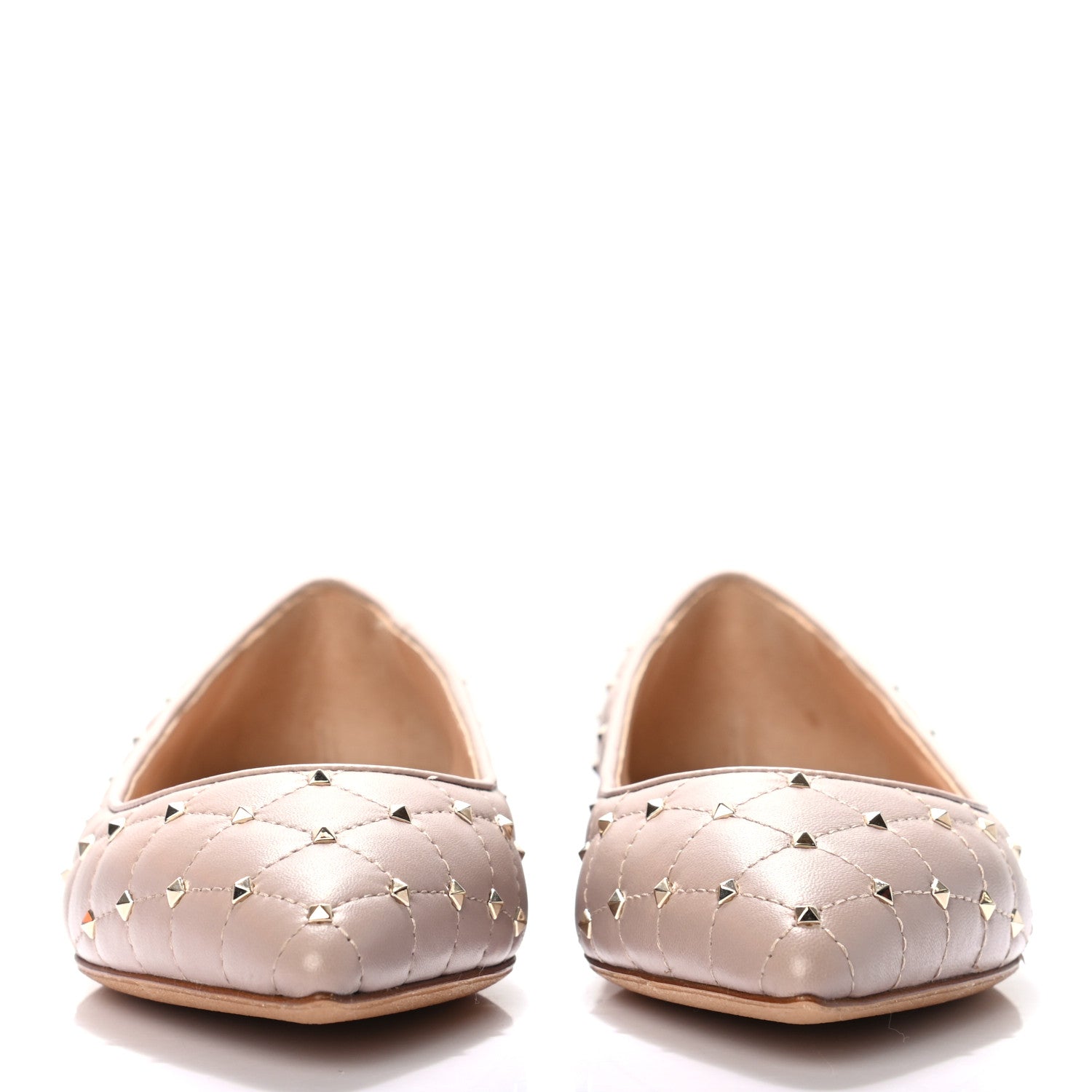 Valentino Garavani Nappa Rockstud Spike Ballerina Flats 37 Poudre 2 of 7