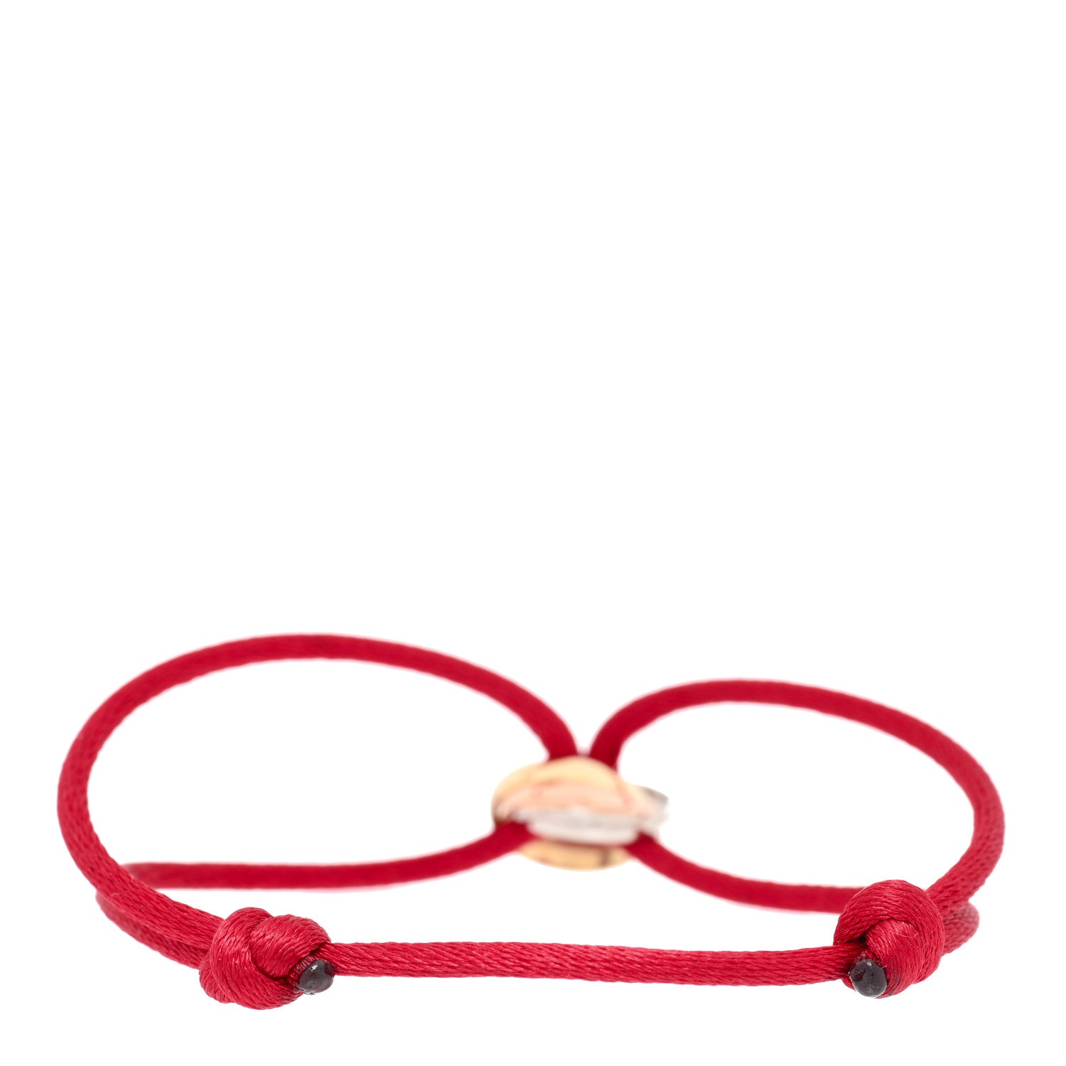 Cartier 18K Pink Yellow White Gold Trinity Cord Bracelet Red 2 of 4