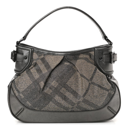 Burberry Shimmer Check Medium Fairby Hobo Pewter 1 of 8