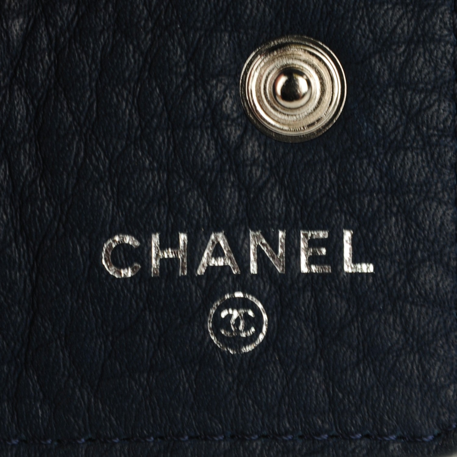 Chanel Deerskin Mini Key Chain Charm Dark Blue 6 of 8