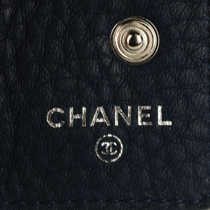 Chanel Deerskin Mini Key Chain Charm Dark Blue 6 of 8