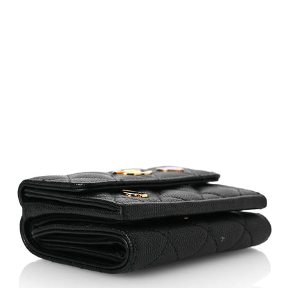 Chanel Caviar Quilted Enamel Coco Casino Double Flap Wallet Black 4 of 12