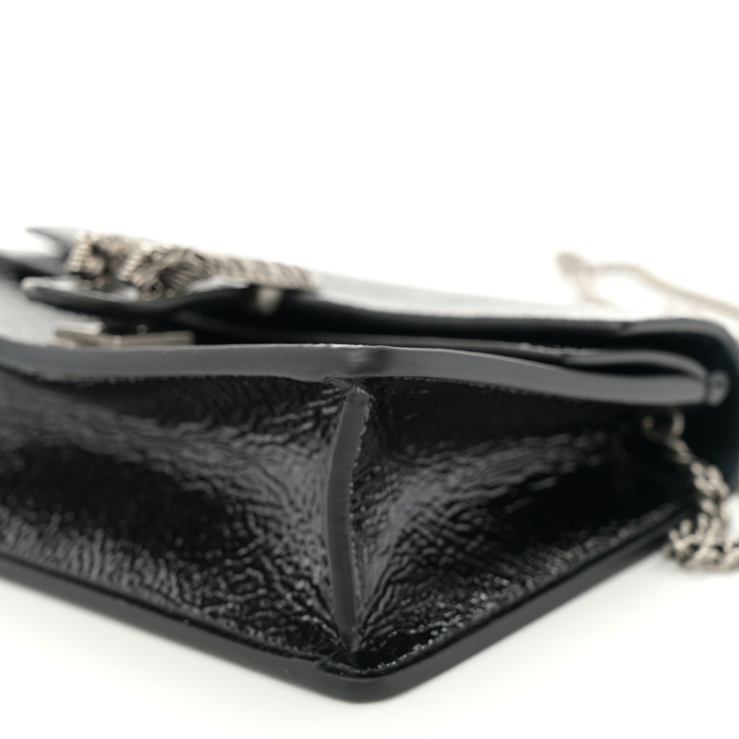 Crinkled Patent Mini Dionysus Shoulder Bag Black