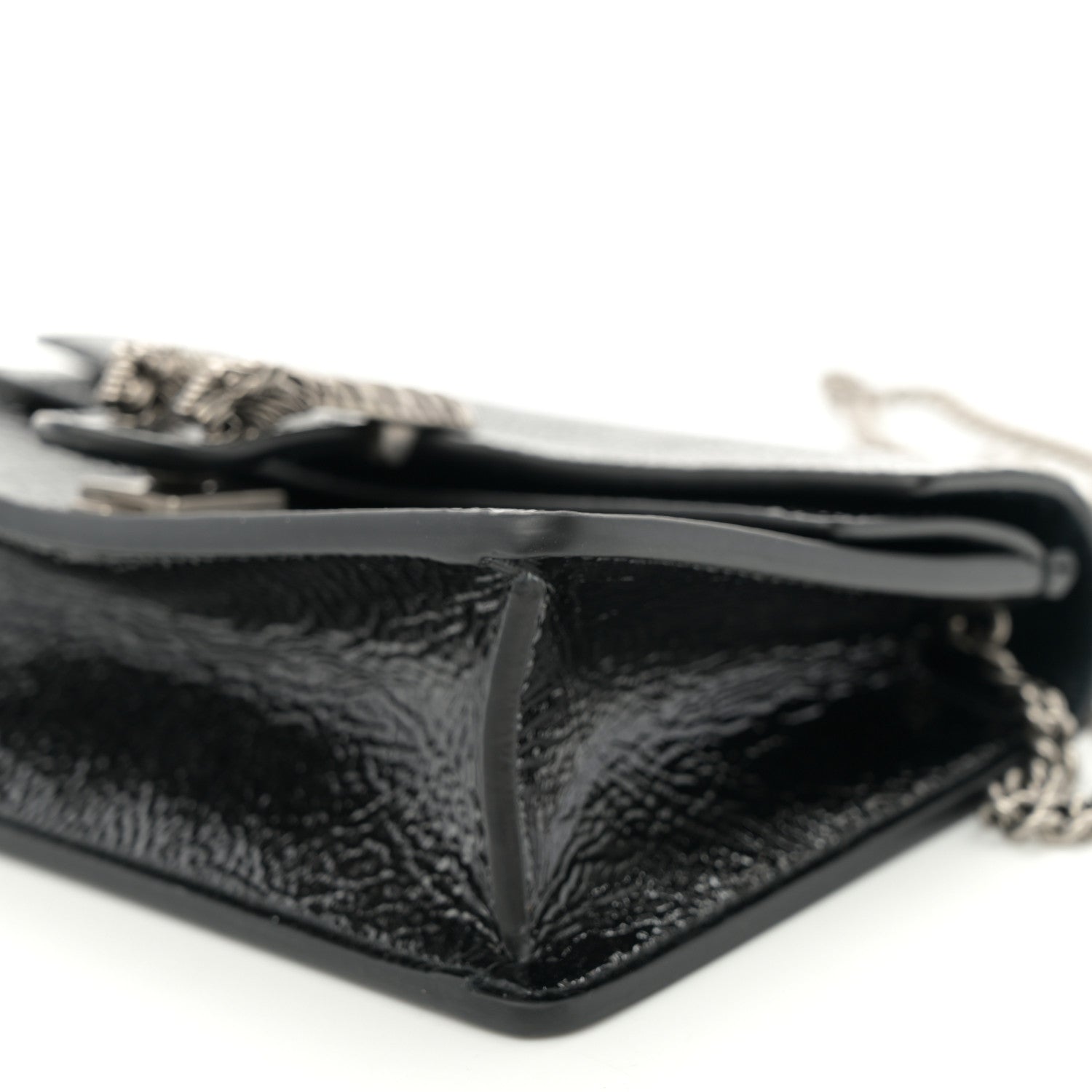 Gucci Crinkled Patent Mini Dionysus Shoulder Bag Black 9 of 10