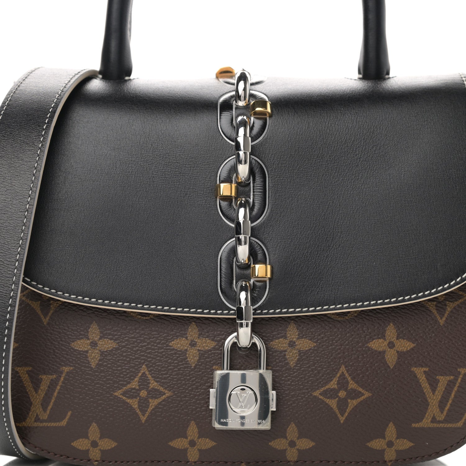 Louis Vuitton Calfskin Monogram Chain It Bag PM Black 8 of 12