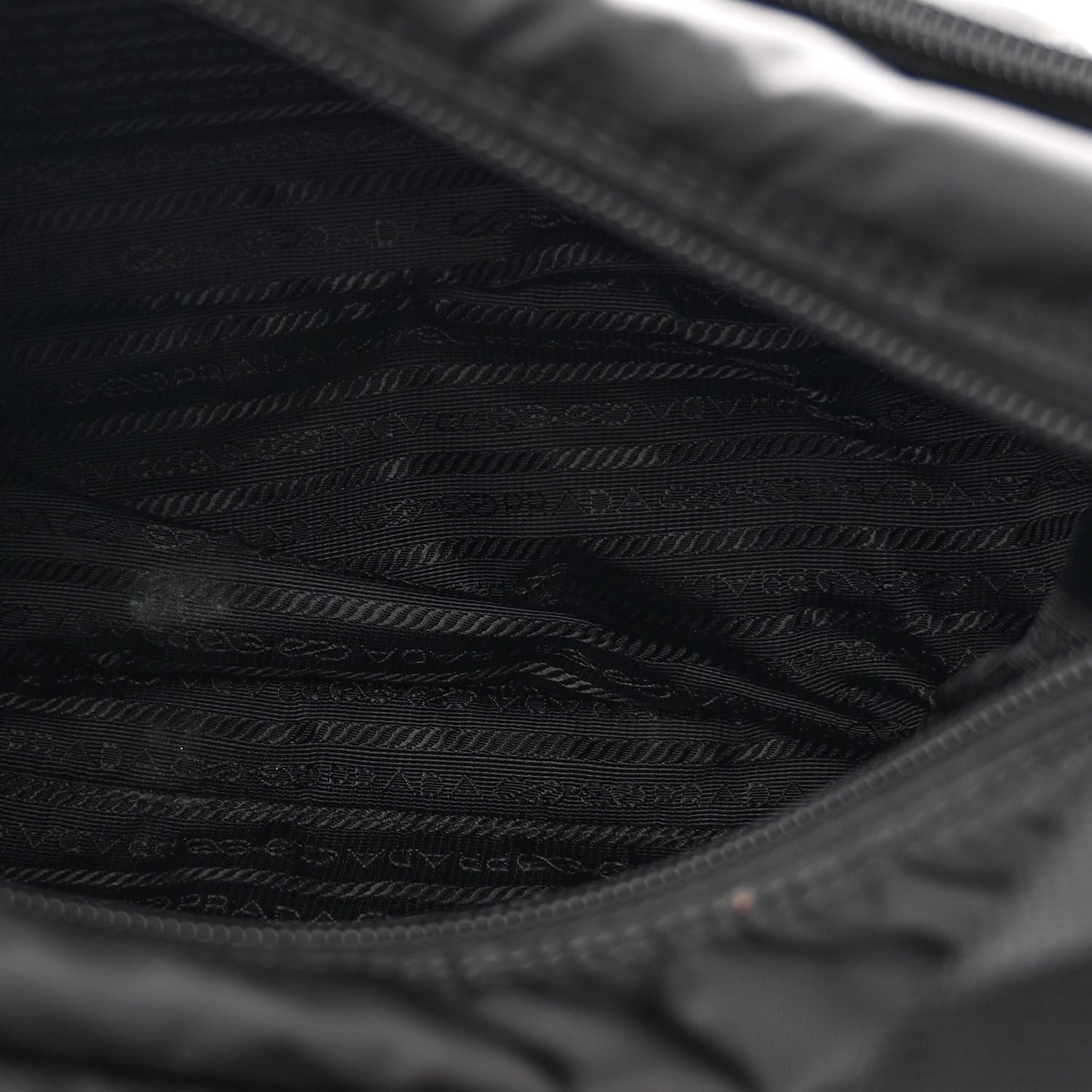 Re-Nylon Vela Saffiano Pocket Double Buckle Messenger Shoulder Bag Black