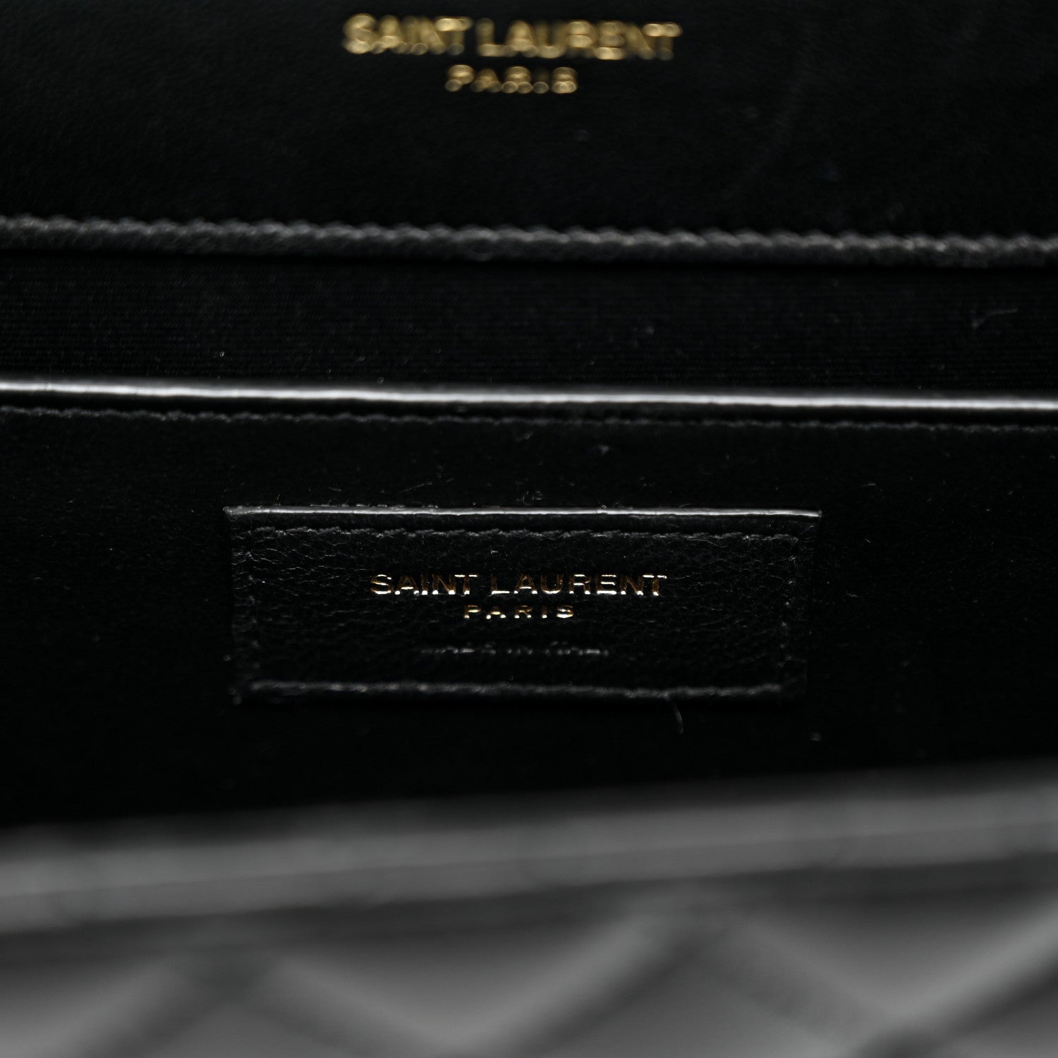 Saint Laurent Lambskin Mixed Matelasse Triquilt Medium Monogram Satchel Black 7 of 10