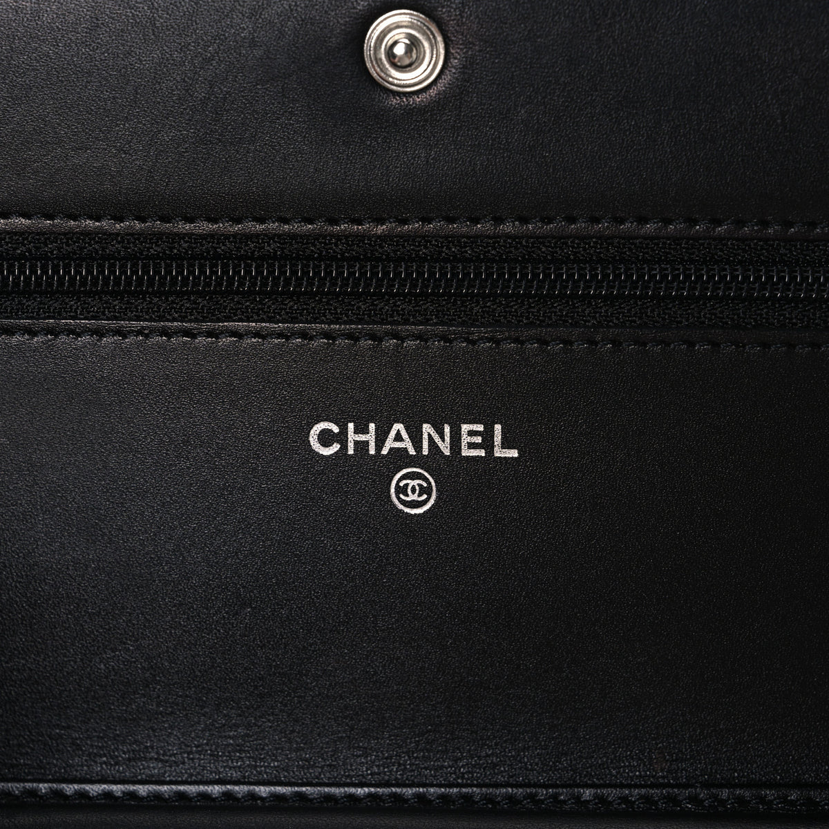 Chanel Calfskin Quilted Cambon Wallet on Chain WOC Black Silver 6 of 11
