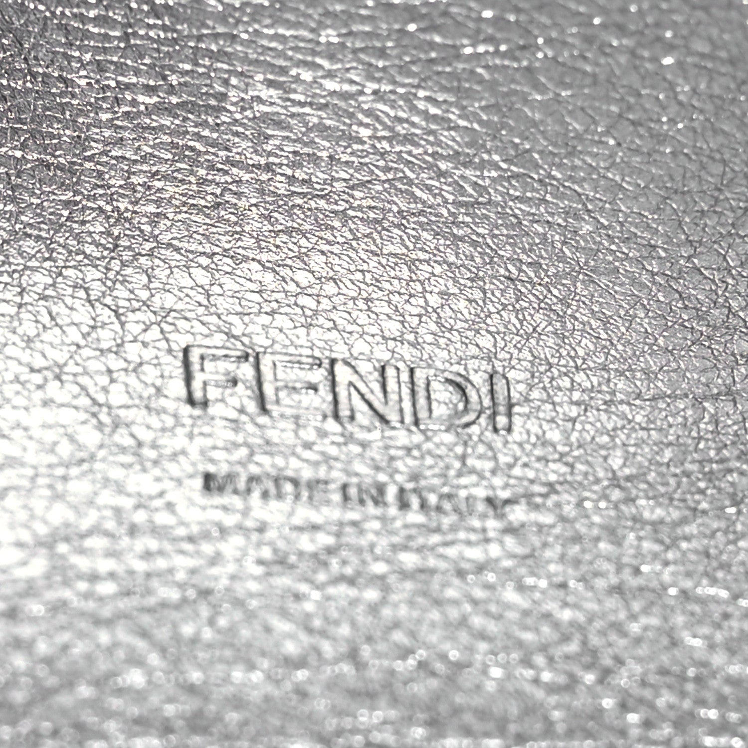 Fendi PVC Vitello Catalan Mirror Sequin FF Baguette Argento 6 of 11