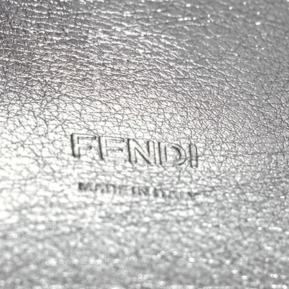 Fendi PVC Vitello Catalan Mirror Sequin FF Baguette Argento 6 of 11