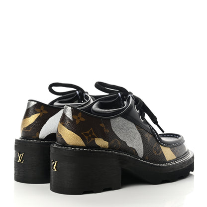 Louis Vuitton X LOL Monogram Calfskin Beaubourg Platform Derby Shoes 37.5 Gold Silver 4 of 8