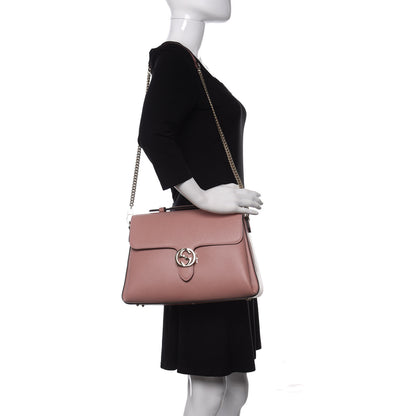 Gucci Dollar Calfskin Medium Interlocking G Top Handle Shoulder Bag Soft Pink 2 of 10