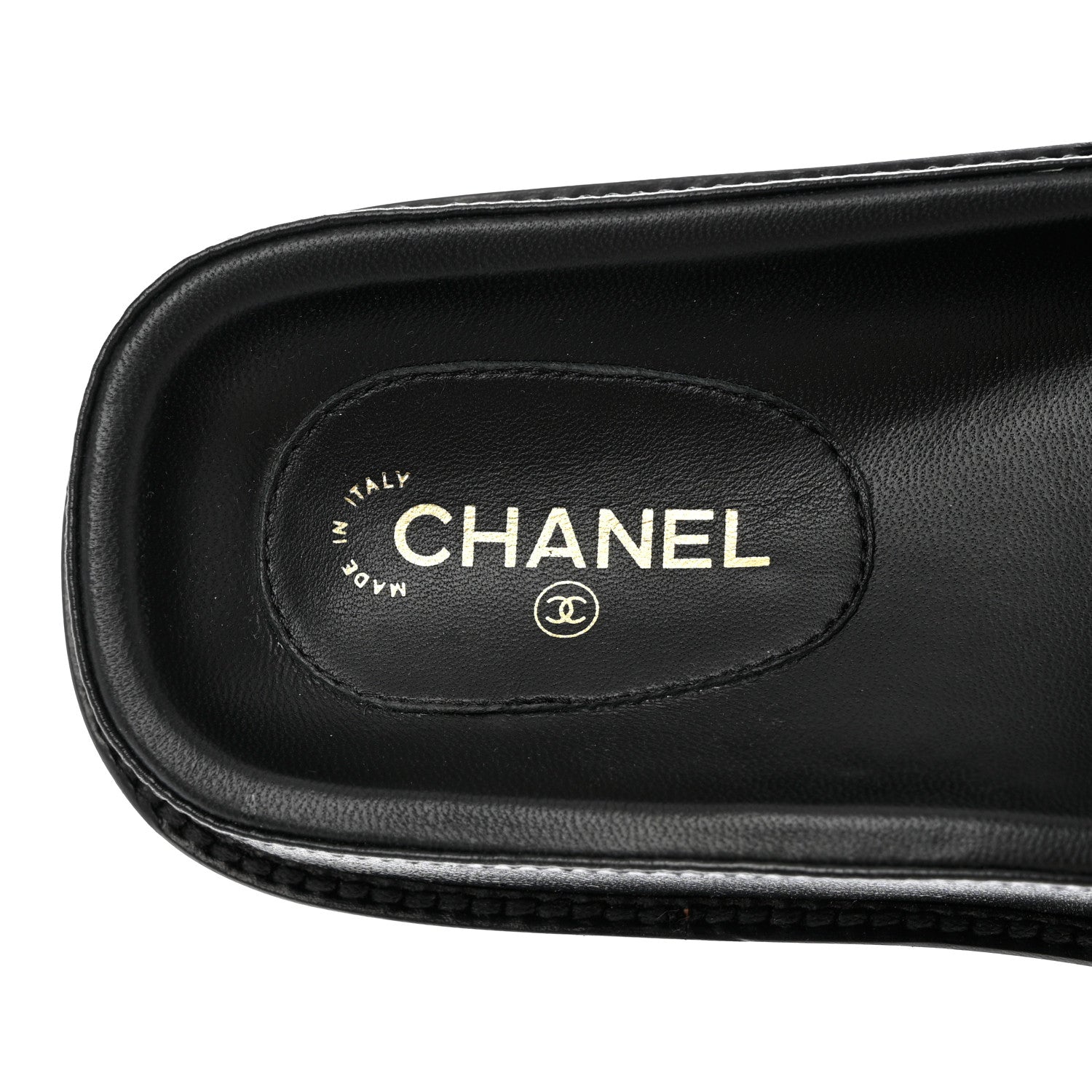 Chanel Lambskin Cha-Nel Mule Sandals 36 Black Multicolor 7 of 8