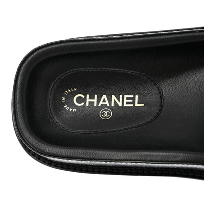 Chanel Lambskin Cha-Nel Mule Sandals 36 Black Multicolor 7 of 8