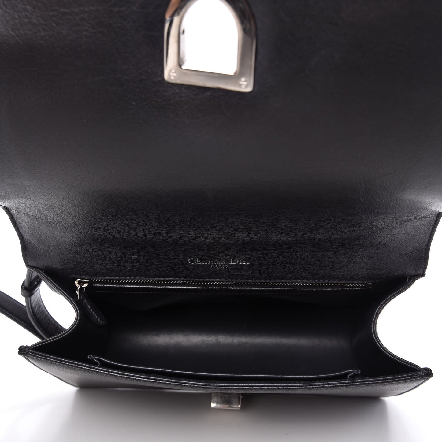 Grained Calfskin Medium Diorama Flap Bag Black