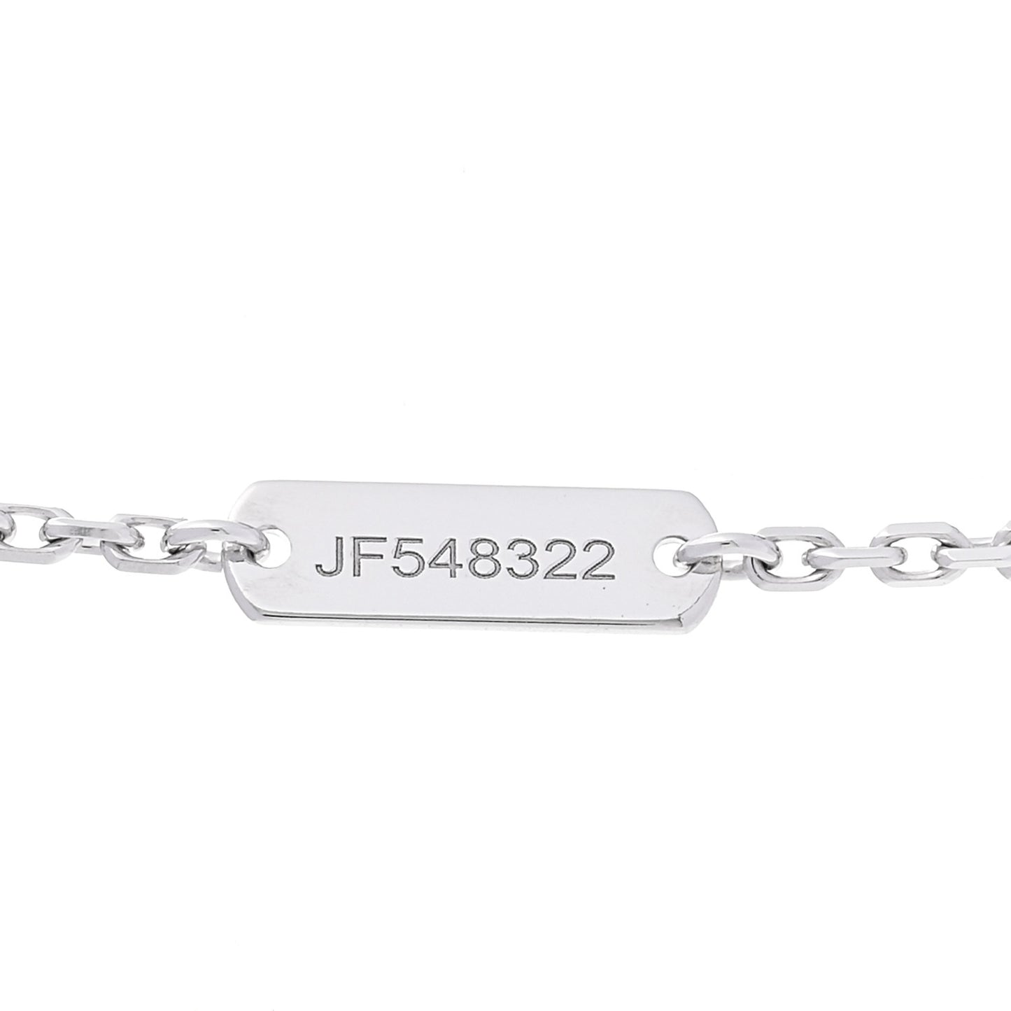 18K White Rose Gold Diamond Guilloche Vintage Alhambra Pendant Necklace