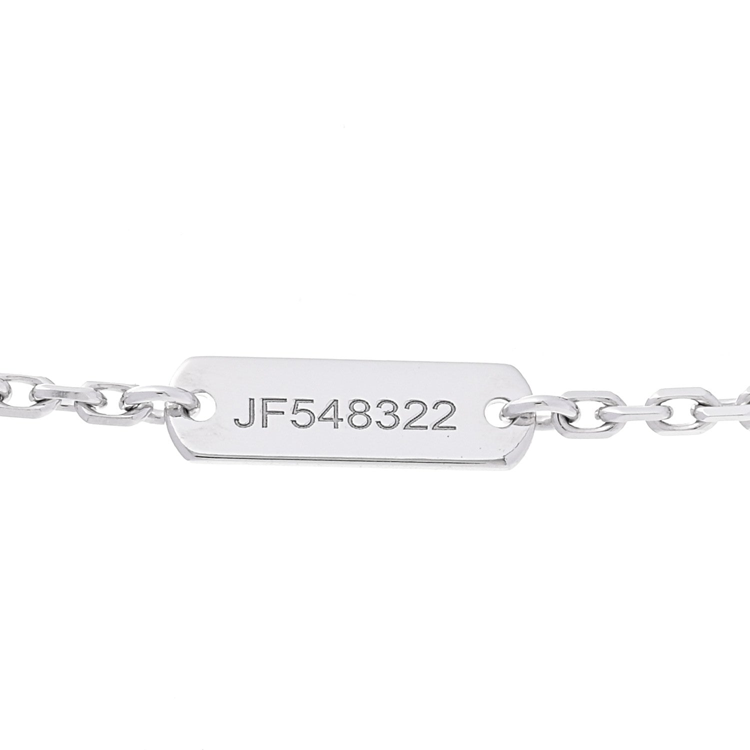 Van Cleef & Arpels 18K White Rose Gold Diamond Guilloche Vintage Alhambra Pendant Necklace 5 of 7