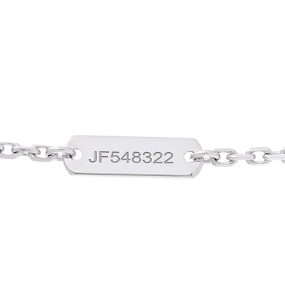Van Cleef & Arpels 18K White Rose Gold Diamond Guilloche Vintage Alhambra Pendant Necklace 5 of 7