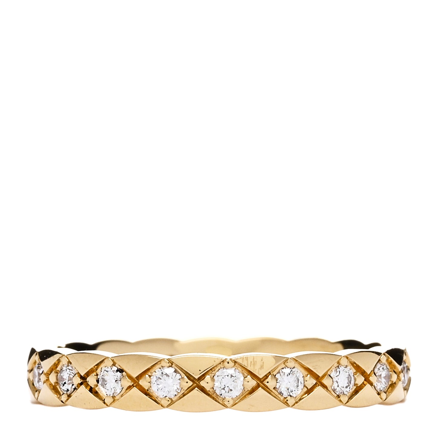 18K Yellow Gold Diamond Mini Coco Crush Ring 56 7.5
