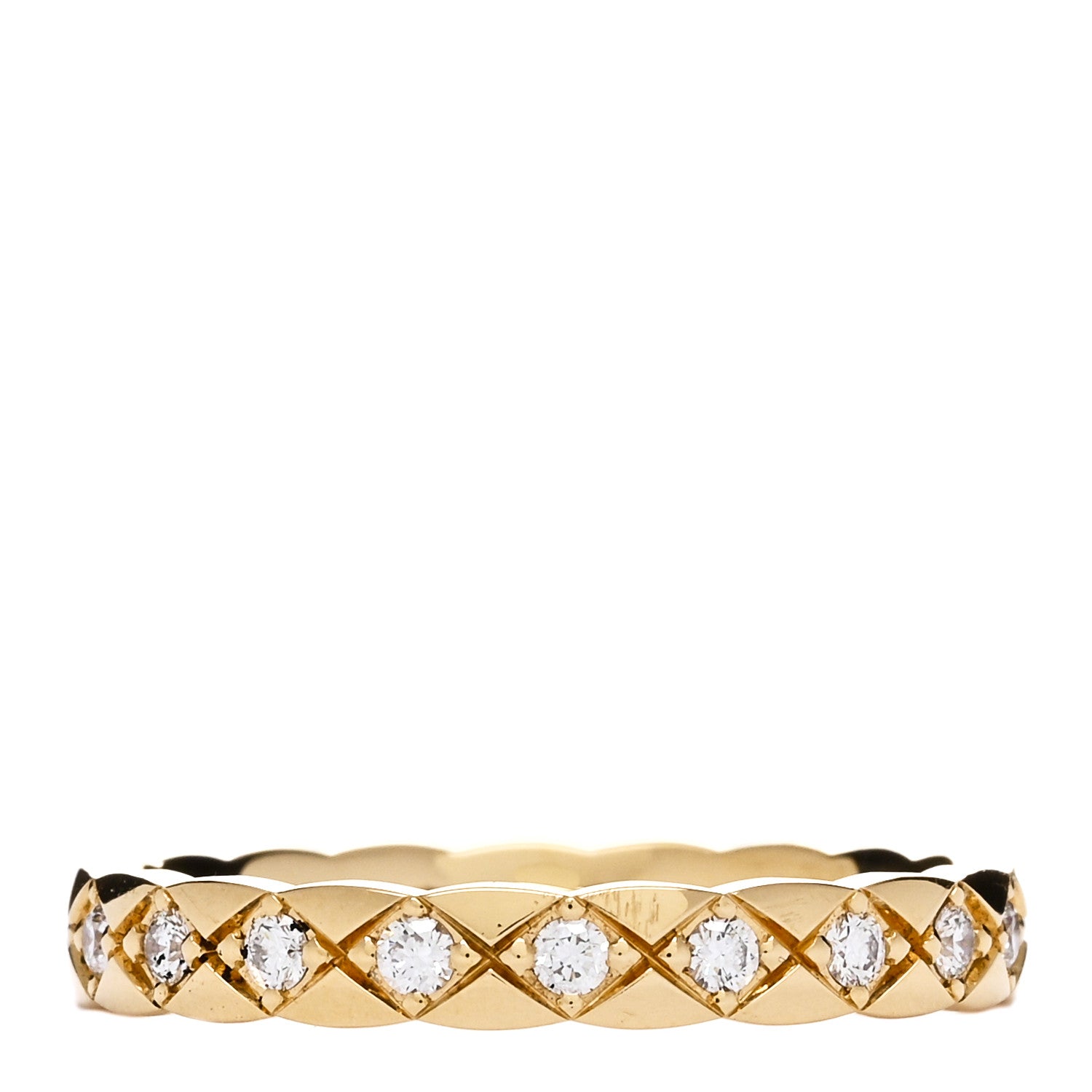Chanel 18K Yellow Gold Diamond Mini Coco Crush Ring 56 7.5 2 of 4