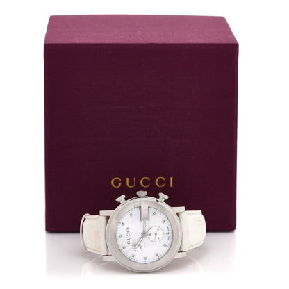 Gucci Stainless Steel Calfskin Diamond Mother of Pearl 44mm 101M G-Chrono Quartz Watch 5 of 5