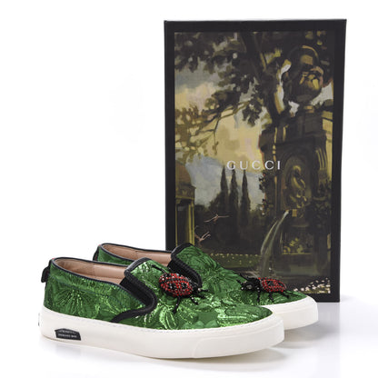 Gucci Brocade Ladybug Embroidered Slip On Sneakers 36.5 10 of 10