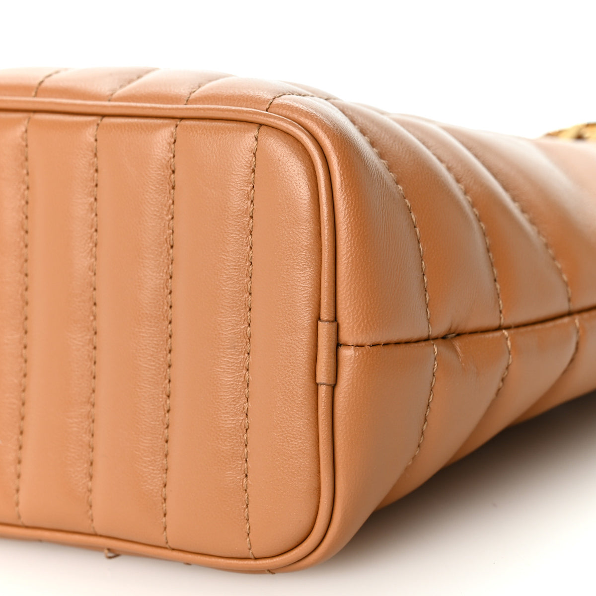 Burberry Lambskin Quilted Mini Lola Bucket Bag Maple Brown 9 of 10