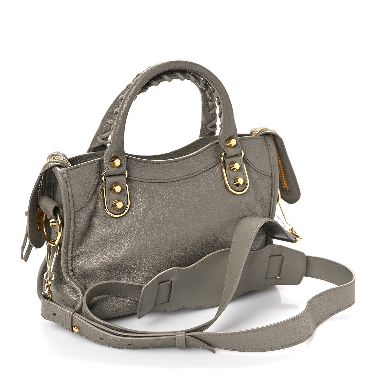 Balenciaga Chevre Gold Metallic Edge Hardware Mini City Gris Taupe 3 of 9